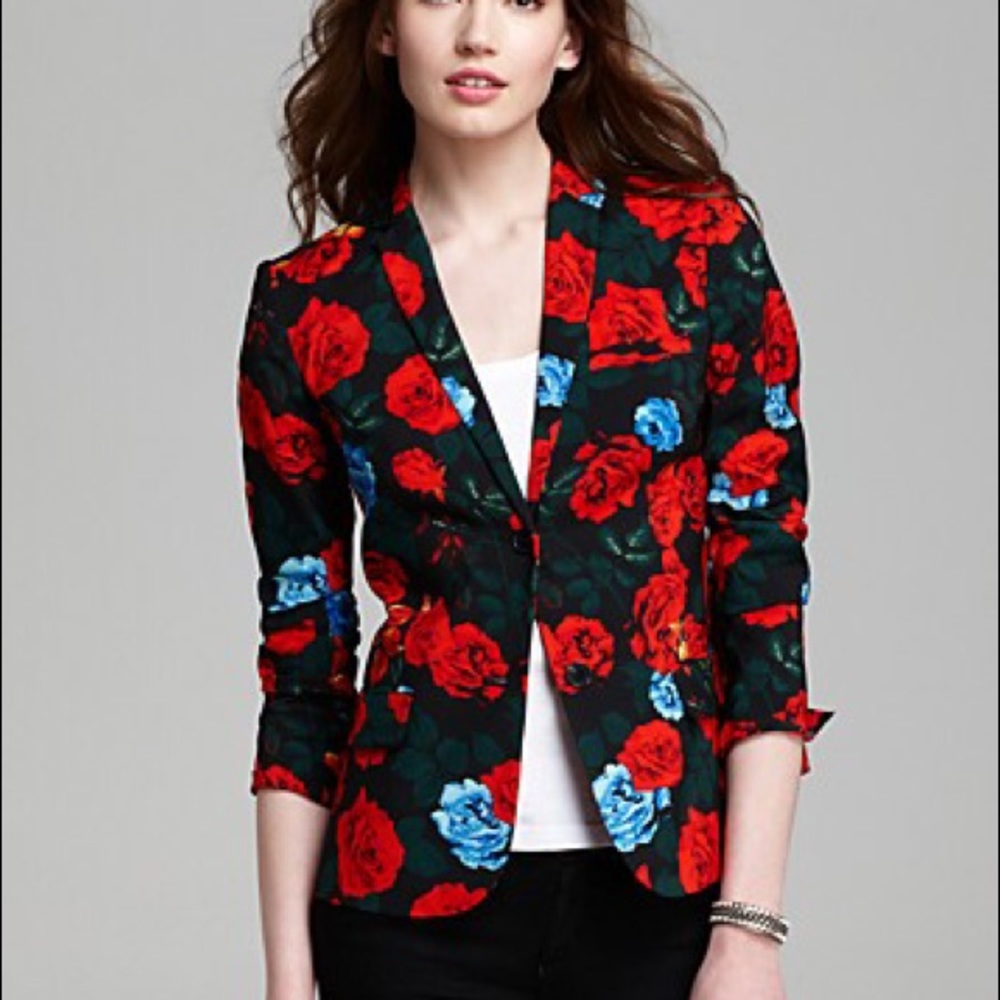 Vince Camuto Fitted Blazer with Roses